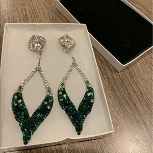 Stefanie Somers custom emerald pageant earrings
